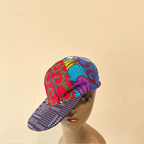 African Print Ankara Handmade Multicolor Bohemian Patchwork Baseball Cap - Picture 4 of 8